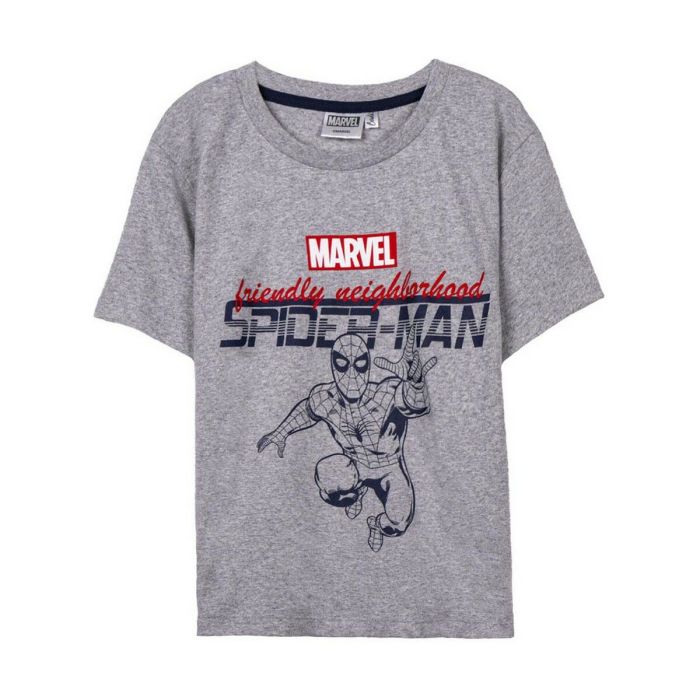 Camiseta de Manga Corta Spider-Man Gris Infantil