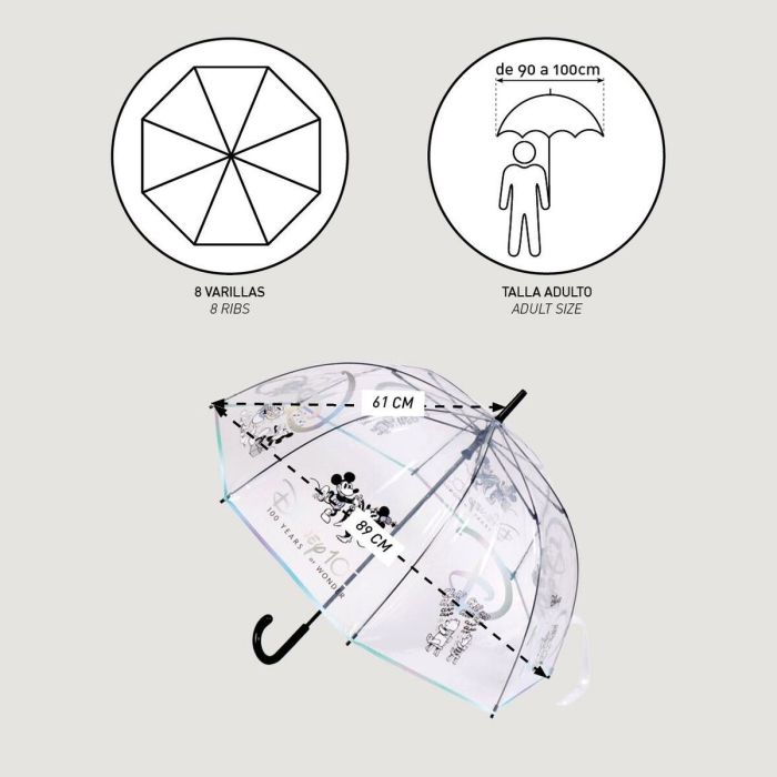 Paraguas Disney 100 Years Transparente 89 cm Negro PoE 1 Paraguas Disney 100 Years Transparente 89 cm Negro PoE 1