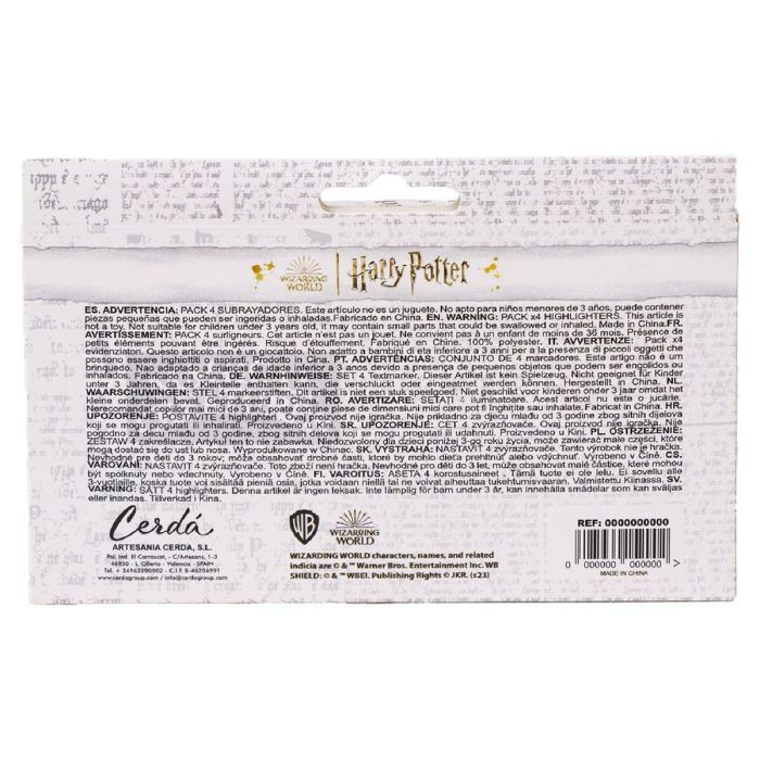 Set de Marcadores Fluorescentes Harry Potter 4 Piezas Multicolor 3