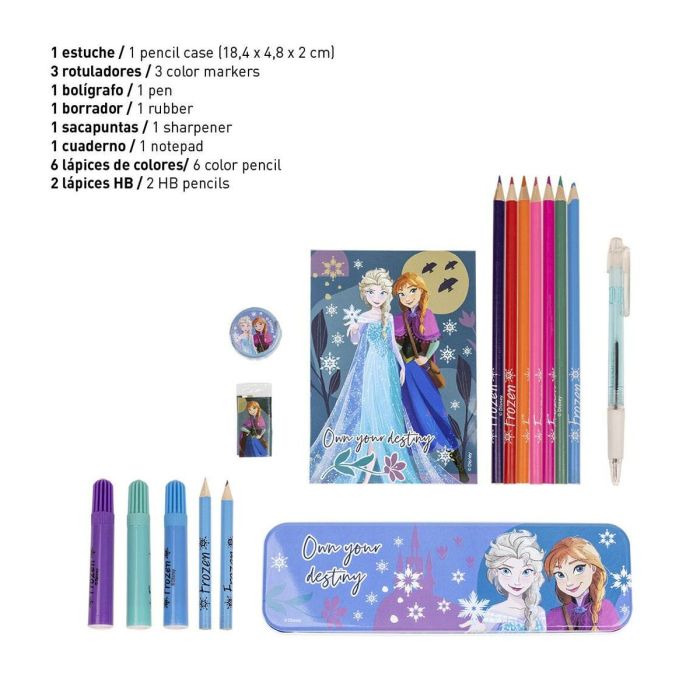 Set de Papelería Frozen 24 Piezas Azul 6