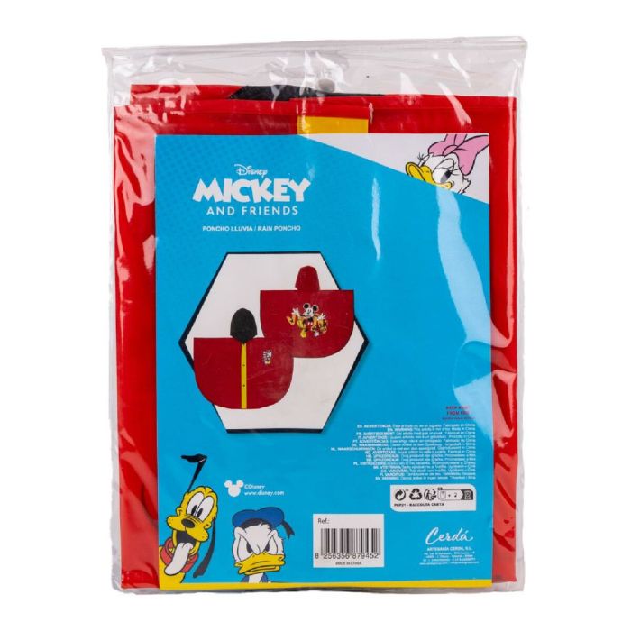 Poncho Impermeable con Capucha Mickey Mouse Rojo 2