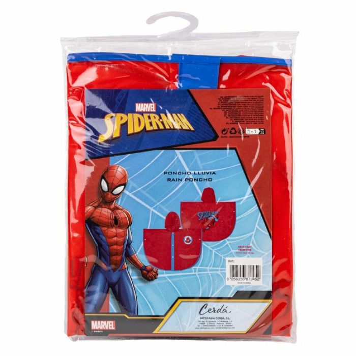 Poncho Impermeable con Capucha Spiderman Rojo 4