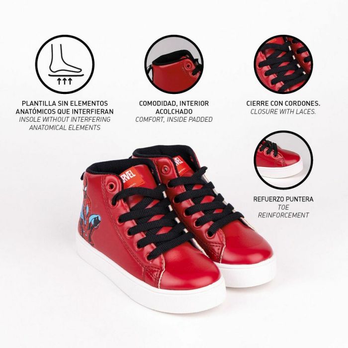 Botas Casual Infantiles Spider-Man Rojo 4