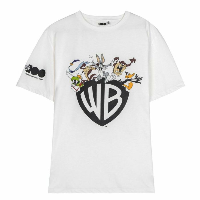 Camiseta de Manga Corta Hombre Warner Bros Blanco XL Camiseta de Manga Corta Hombre Warner Bros Blanco XL