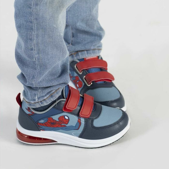 Zapatillas Deportivas con LED Spiderman Velcro Azul 3