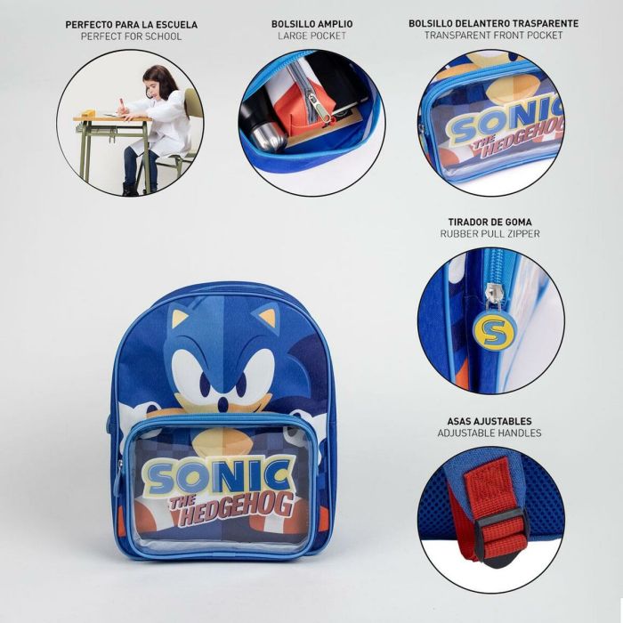 Mochila Escolar Sonic Azul 25 x 3 x 12 cm 6