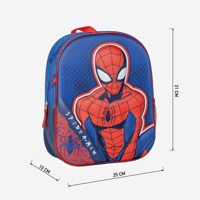 Mochila Escolar Spider-Man Azul 25 x 31 x 10 cm 4