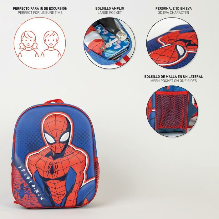 Mochila Escolar Spider-Man Azul 25 x 31 x 10 cm 2