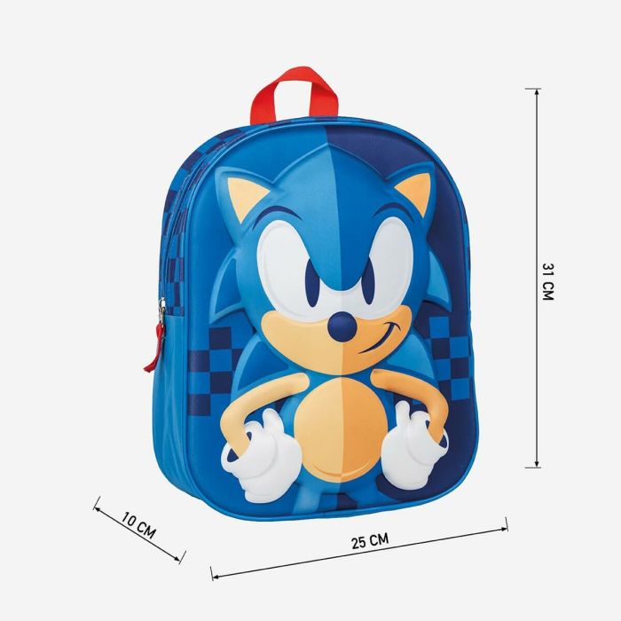 Mochila Escolar Sonic Azul 25 x 31 x 10 cm 2