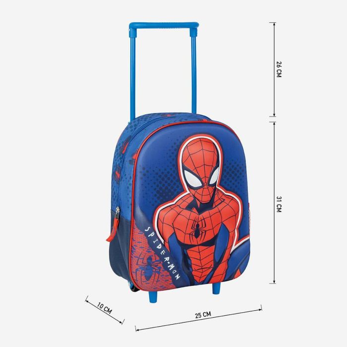 Mochila Escolar con Ruedas Spider-Man Azul 25 x 31 x 10 cm 6