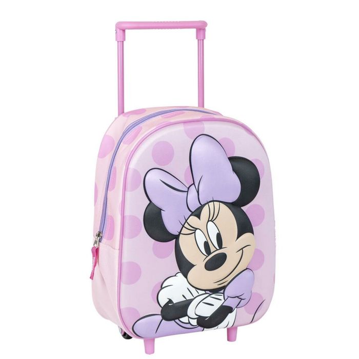 Mochila Escolar con Ruedas Minnie Mouse Rosa 25 x 37 x 10 cm