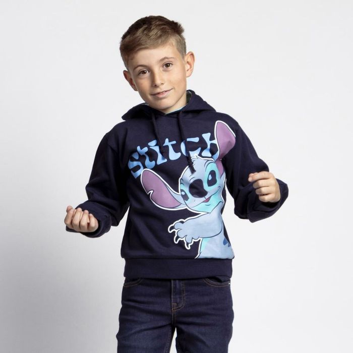 Sudadera con Capucha Niño Stitch Azul oscuro 3