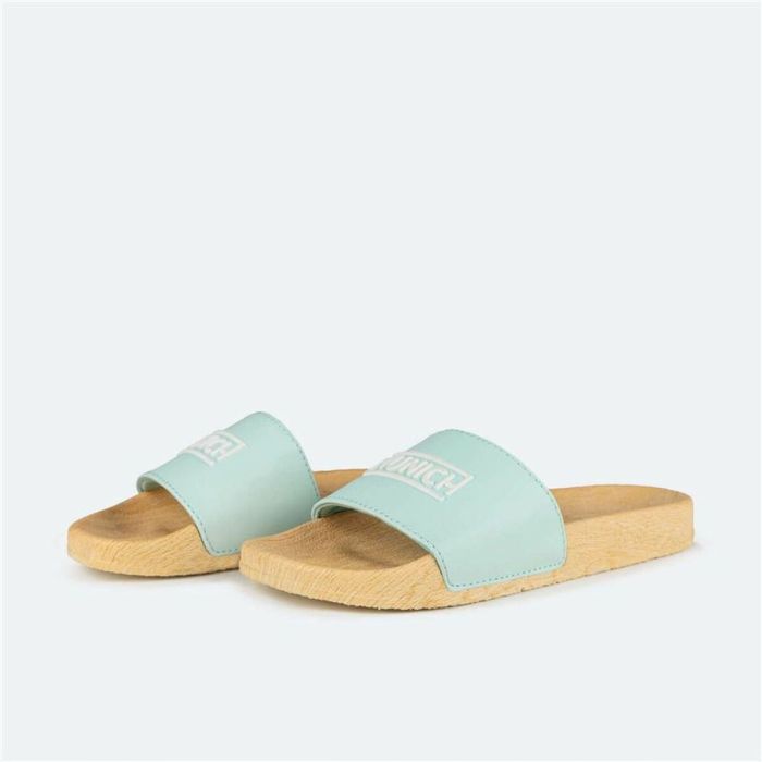 Chanclas para Mujer Munich Flat Slider Wood Effect Turquesa 2