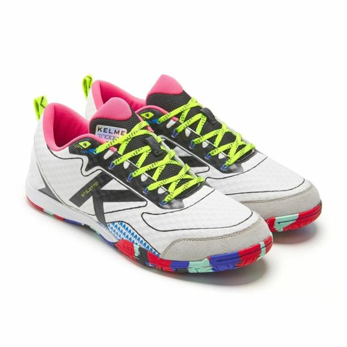 Zapatillas de Fútbol Sala para Adultos Kelme Stiletto Blanco Negro Unisex 4 Zapatillas de Fútbol Sala para Adultos Kelme Stiletto Blanco Negro Unisex 4