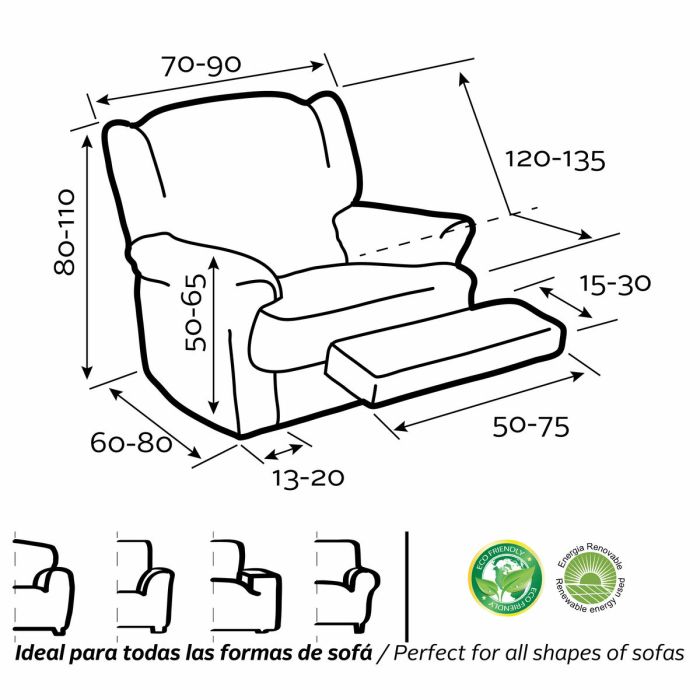 Funda para sillón con pies separados Sofaskins NIAGARA 142