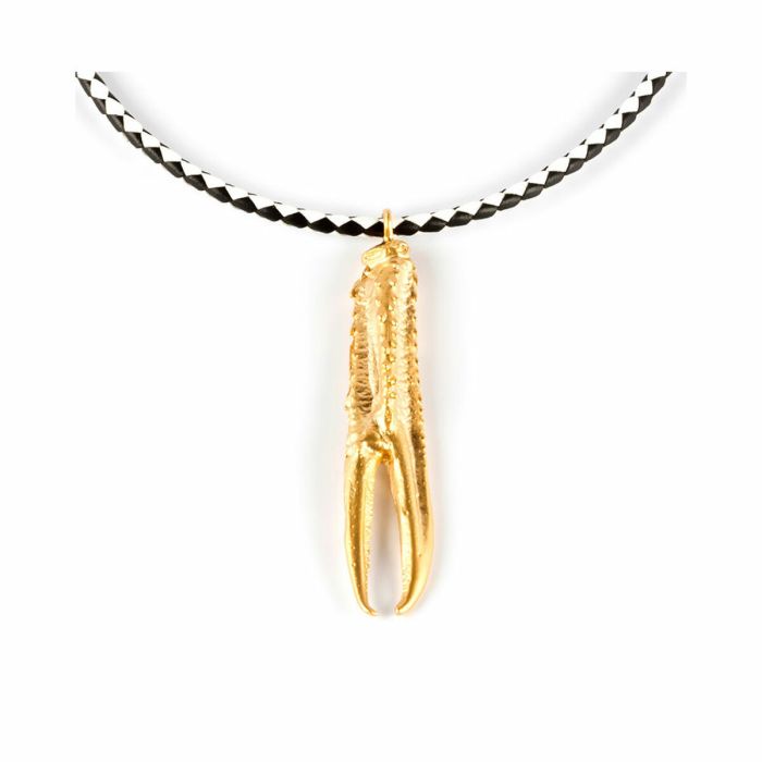 Collar Mujer Shabama Tuent Luxe Latón Bañado en flash dorado Cuero 38 cm