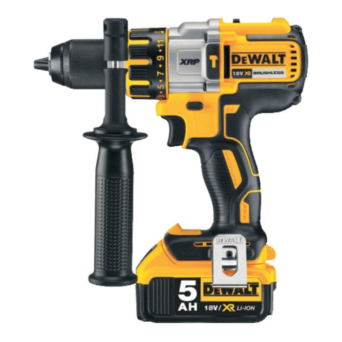 S.of. taladro percutor sin escobillas xr 18v xrp 13mm 95nm con 2 baterías li-ion 5ah y maletín tstak dcd996p2-qw dewalt 1