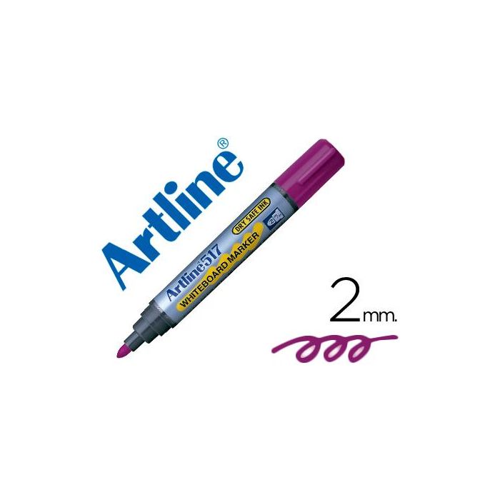 Rotulador Artline Pizarra Ek-517 Violeta Punta Redonda 2 mm Tinta De Bajo Olor 12 unidades