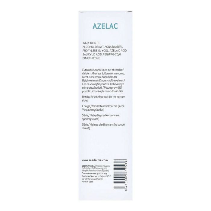 Tratamiento Pieles Acneicas Sesderma Azelac Loción Facial 100 ml 1