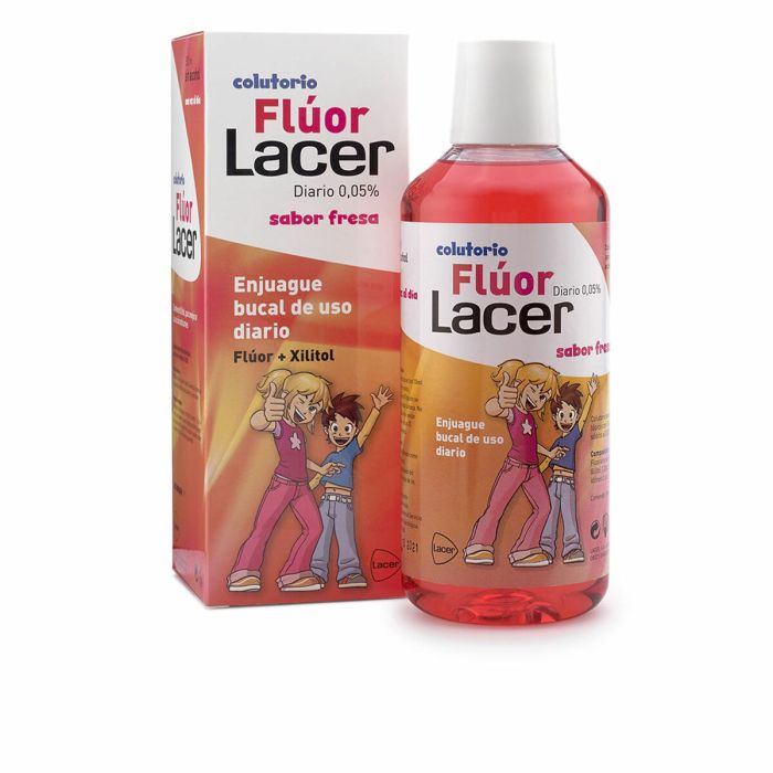 Colutorio Lacer Flúor Junior Flúor Fresa 500 ml Colutorio Lacer Flúor Junior Flúor Fresa 500 ml