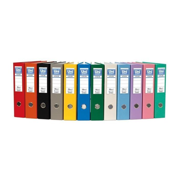 Unisystem Archivador Palanca Color 65 mm Cantonera Larga Folio Cartón Forrado Pp Negro Unisystem Archivador Palanca Color 65 mm Cantonera Larga Folio Cartón Forrado Pp Negro