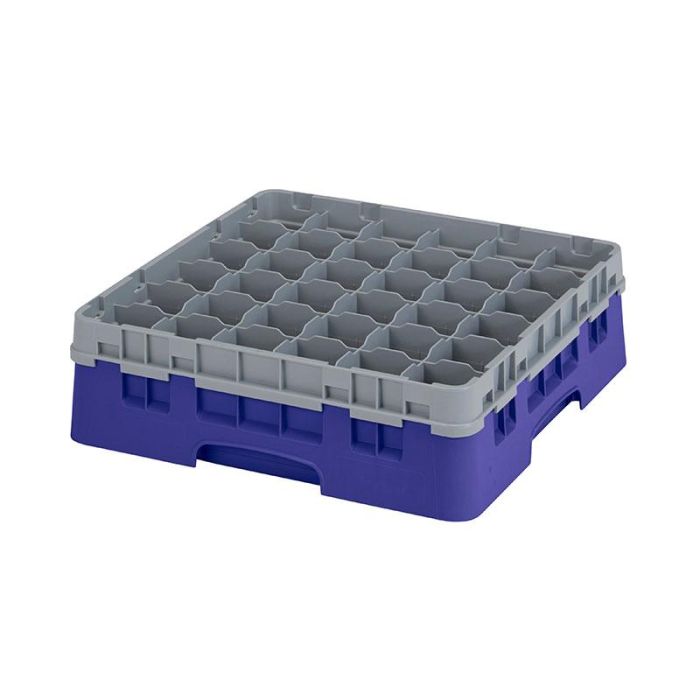 CAMBRO - 36S418-186 - Cesta de lavado 36 comp. 1 altura - 7,2 cm Ø máx. - alt. máx. 11,8 cm - 50 x 50 x 14,3 cm - Azul marino