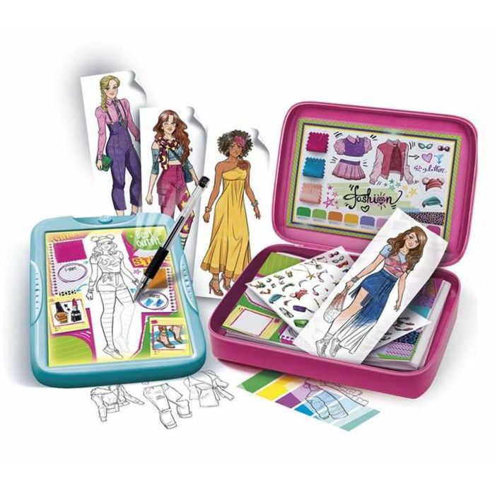 Clementoni Juego Fashion Designer Libro de moda para Crear Diseños 600 Combinaciones Edad +7 años 45.1x31.1x7 cm 3