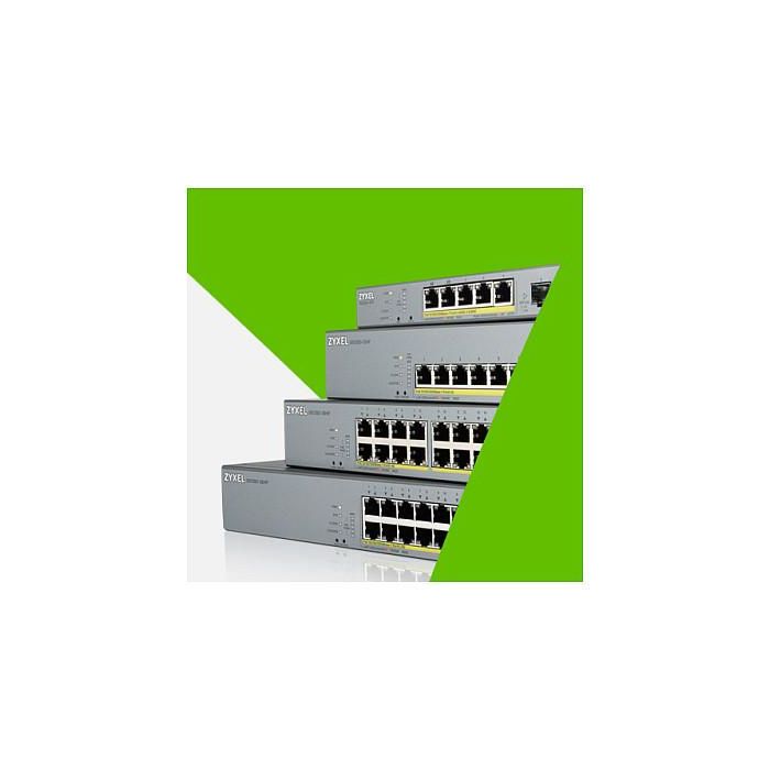 Zyxel GS1350-18HP Switch Gestionable 16 Puertos PoE 2 Puertos Combo SFP/RJ45 250W Rango Extendido 4