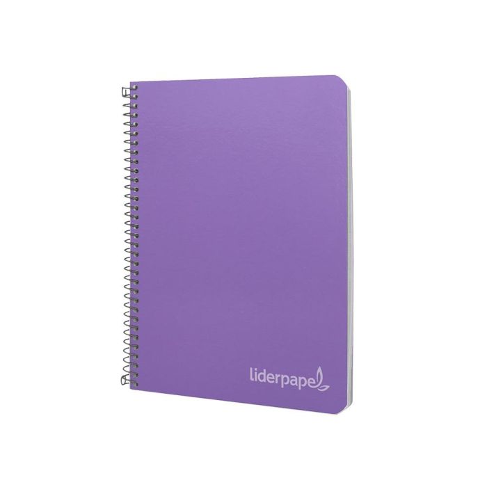 Cuaderno Espiral Liderpapel Cuarto Witty Tapa Dura 80H 75 gr Cuadro 4 mm Con Margen Color Violeta 5 unidades 4