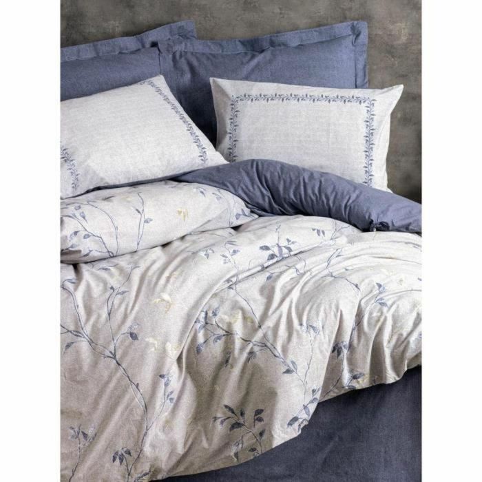 ASI8683742885726 Juego de Cama 100% Algodón Azul - Funda Nórdica 220x240 cm y 2 Fundas de Almohada 60x60 cm 1