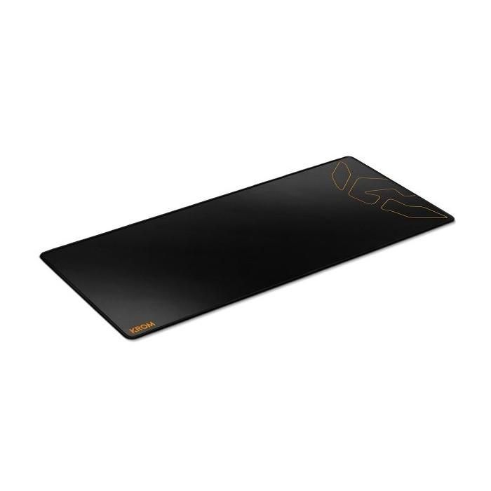 Krom NXKROMKNTXL Alfombrilla Gaming Knout XL para Ratón Óptico/Láser, 900x350x3mm, Base Goma Antideslizante y Bordes Cosidos, Negro