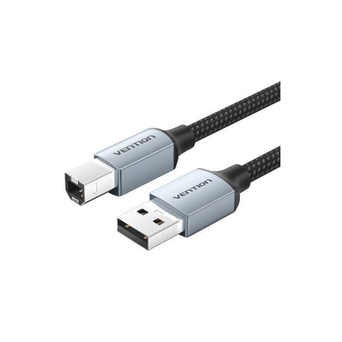 Cable USB 2.0 Impresora Vention CTTHF/ USB Tipo-B Macho - USB Macho/ 480Mbps/ 1m/ Gris