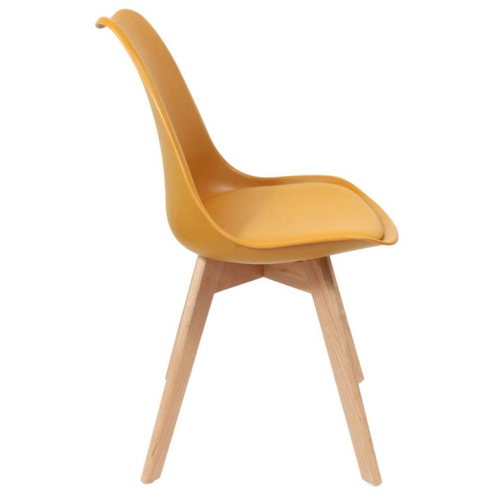 Home Deco Factory Silla Acolchada Amarilla, Diseño Escandinavo Tipo Beech Tulipa de Charles Eames, Essentiel 2 Home Deco Factory Silla Acolchada Amarilla, Diseño Escandinavo Tipo Beech Tulipa de Charles Eames, Essentiel 2
