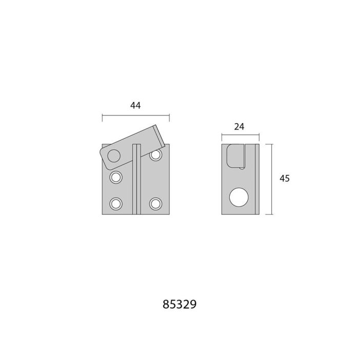 Pestillo de puerta EDM 85329 45 x 45 mm Derecha 1