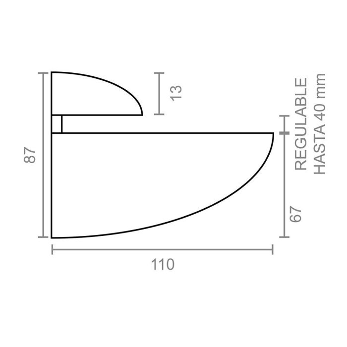 Soportes para estantes Micel SP07 Plateado Zamak 110 x 87 mm (2 Unidades) 1