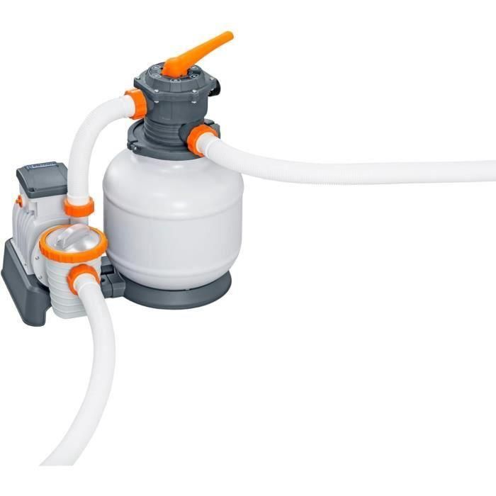 Bestway Filtro de Arena con Prefiltro 7,57 m³/h y Dispensador ChemConnect para Piscinas de 1.100-54.500 L - Blanco