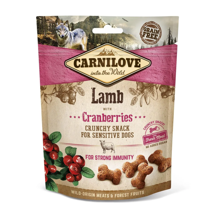 Carnilove Canine Crunchy Snack Cordero Arandanos Caja 6x200 gr