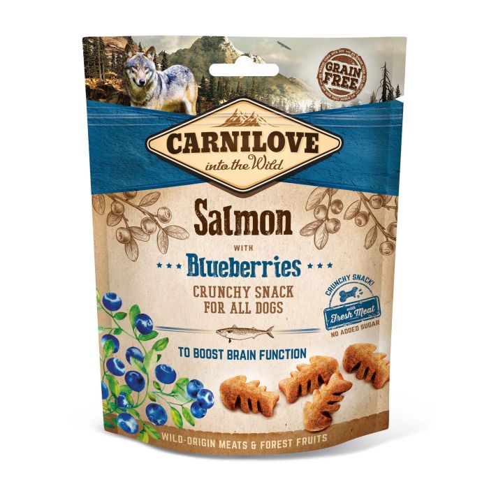 Carnilove Canine Crunchy Snack Salmon Arandanos Caja 6x200 gr