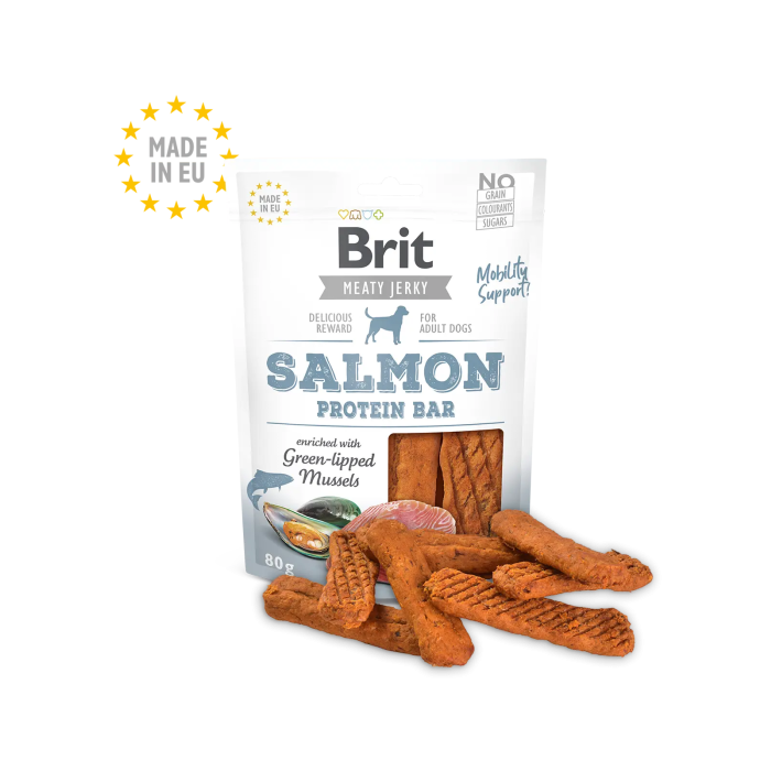 Brit Jerky Snack Protein Bar Salmon 80 gr