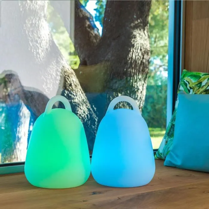 Lumisky Lámpara Portátil Inalámbrica LED C25 - Impermeable y Flotante - Blanco y Multicolor - H 24 cm