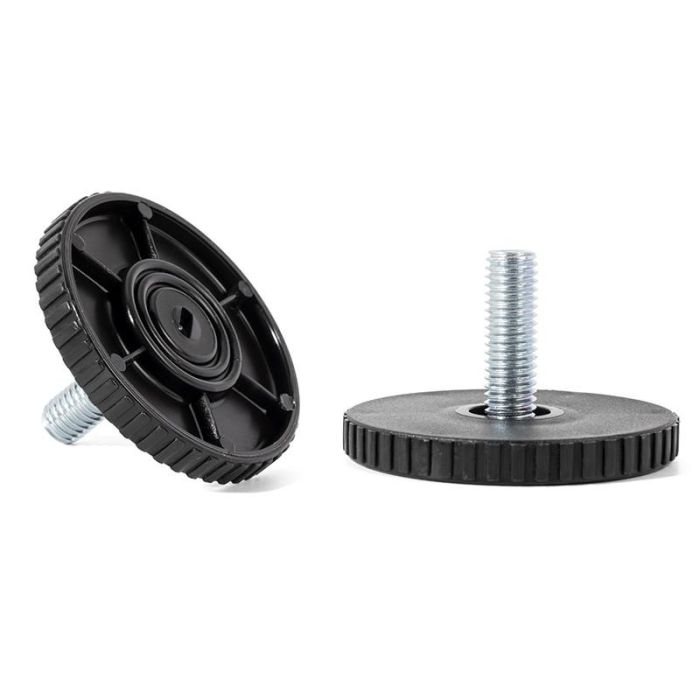 ALK System Pie Nivelador Rido Ø50 M8x24 Acero/Plástico Negro y Gris, para Muebles, Armarios y Estanterías 1