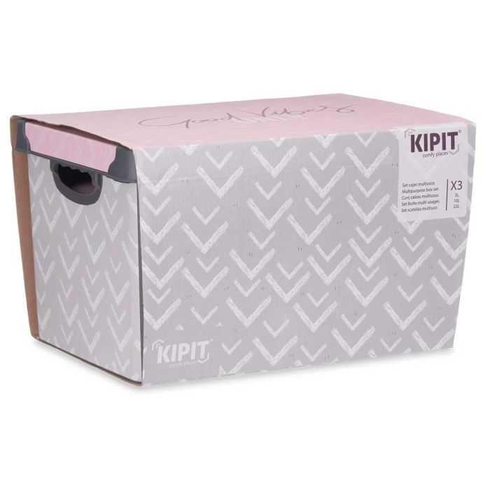 Set 3 Cajas Plástico Kipit Vibes - 39x29x23.5 cm, 35x23.5x16.5 cm, 29x19x13.5 cm 2 Set 3 Cajas Plástico Kipit Vibes - 39x29x23.5 cm, 35x23.5x16.5 cm, 29x19x13.5 cm 2