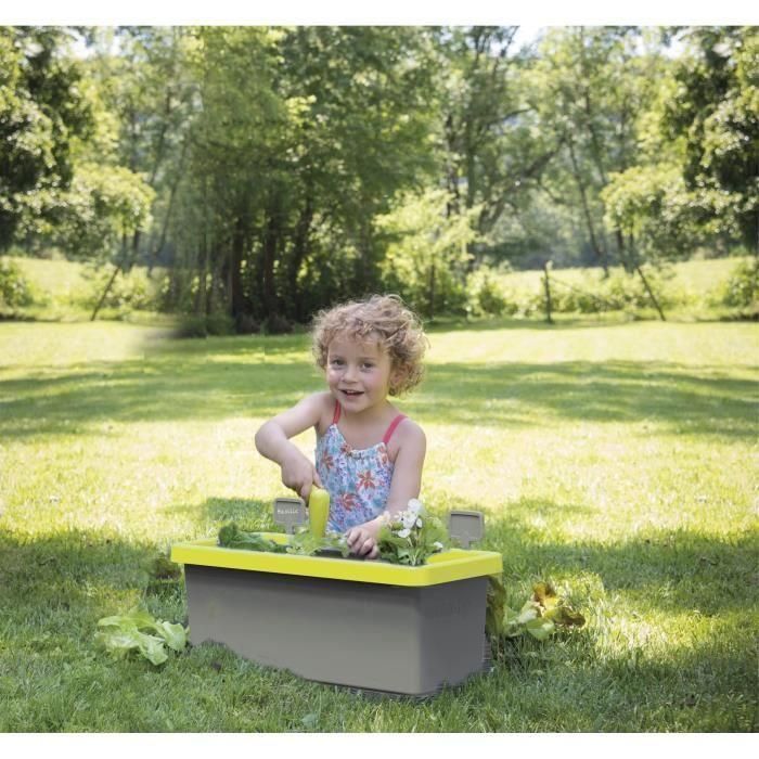 Smoby SMO810915 Jardinera Infantil Edén 20L, Incluye Pala, Rastrillo, Planta y 4 Señales 3