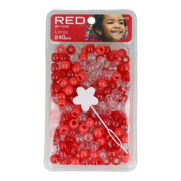 Red Kiss L Hair Beads 240 Pcs (Red Kiss)