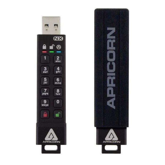 Apricorn 32GB, 77 MB/s read, 72 MB/s write, USB type A, Hardware encryption 3 Apricorn 32GB, 77 MB/s read, 72 MB/s write, USB type A, Hardware encryption 3