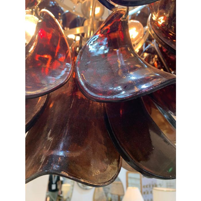 DKD Home Decor 1c25 Lámpara de Techo India lamps Plateado Marrón Acero Cristal 80x80x80 cm E14 25W 2