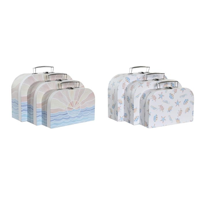 DKD Home Decor Cajas de Almacenaje Organizadoras Infantiles Kids Multicolor - Set de 6 Piezas de Cartón y Metal, Medidas 28x9.5x20 cm 3