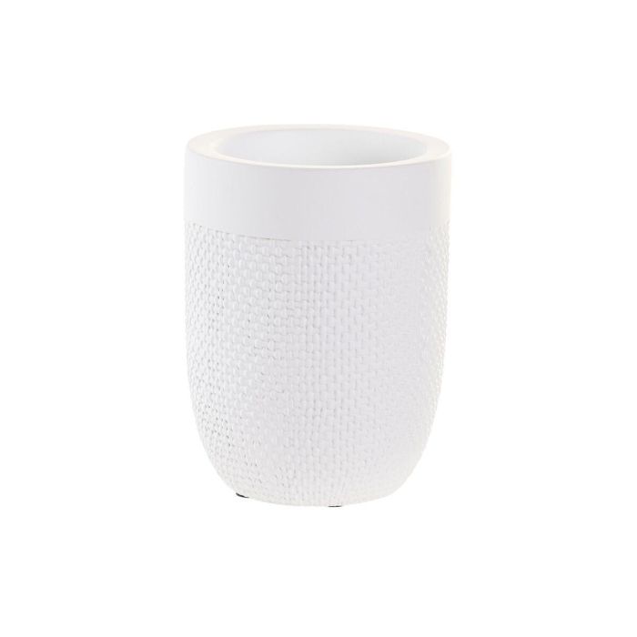 Vaso Basicos DKD Home Decor Blanco 8 x 10.5 x 8 cm