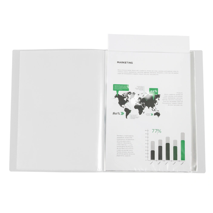 Liderpapel Carpeta 80 Fundas Canguro PP DIN A4 Transparente Portada y Lomo Personalizable 4