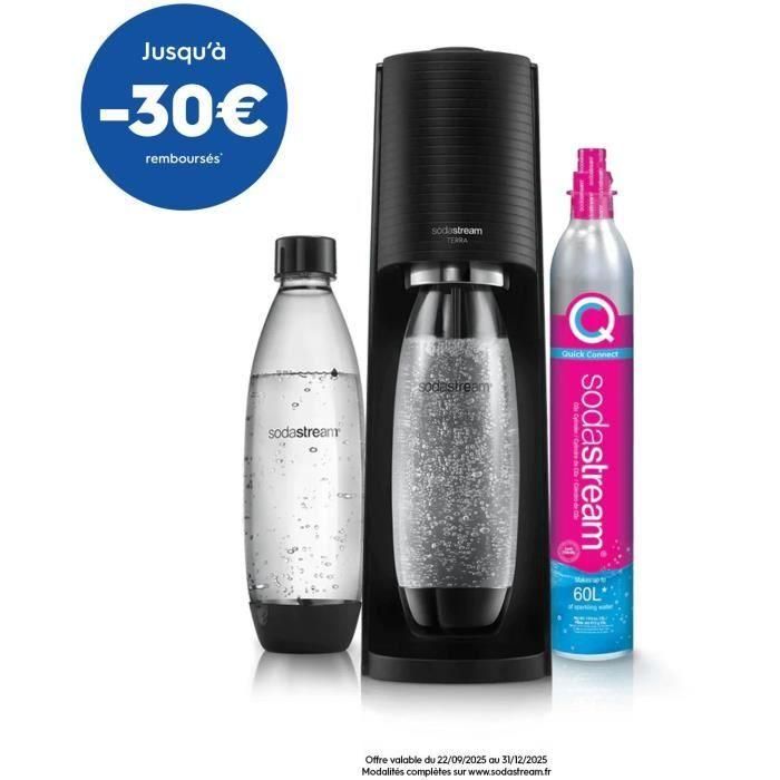 Sodastream Terranlv Terra Máquina Negra Pack 2 Botellas Lv + 1 Cilindro De Intercambio Cqc